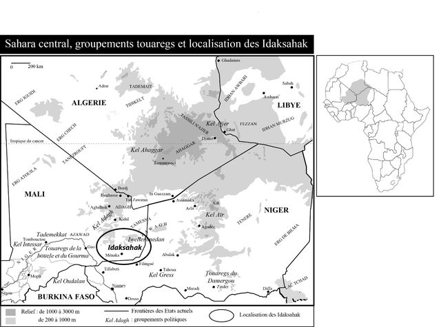 Carte de la région des Idaksahak